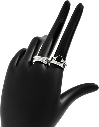 Silver Plated Stacking Rings for Women, Stainless Steel Solid Chunky Ring for Her Eternity Bands Thumb Wedding Bands for Porm, Jewlery for Women in Saudi Arabia