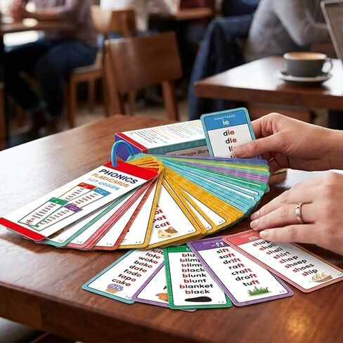 Phonics Word Cards, Phonics Flash Cards for Early Reading Skills, Educational Learning Tool for learners, Durable Cardstock Material with Rounded Corners in Saudi Arabia