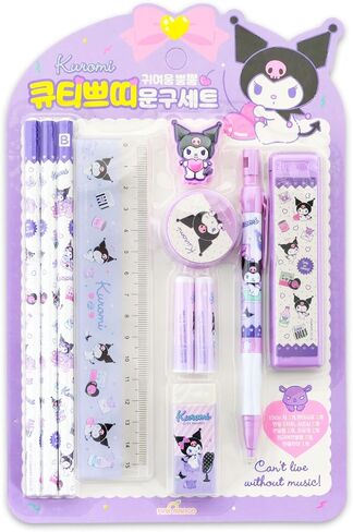 Kuromi School Supplies Pack - 11 Pc Bundle with Sanrio Hello Kitty & Friends Pencils & Topper, Ruler, Eraser, Stickers, More for Kids, Girls in Kuwait