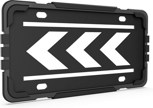 Silicone License Plate Frame, Car License Plate Holder Without Obstruction, Rattle & Rust Proof Front & Rear Car Tag Protector, Do Not Come with Screws Kit, Black in Kuwait