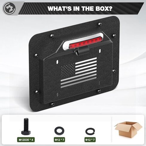 License Plate Frame Fits for Jeep JK JKU 2007-2018 with Brake Light & Plate Light, American Flag Design, Carbon Steel Spare Tire Delete Kit, Wrangler Accessories in Saudi Arabia