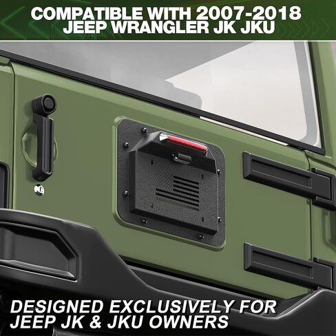 License Plate Frame Fits for Jeep JK JKU 2007-2018 with Brake Light & Plate Light, American Flag Design, Carbon Steel Spare Tire Delete Kit, Wrangler Accessories in Saudi Arabia
