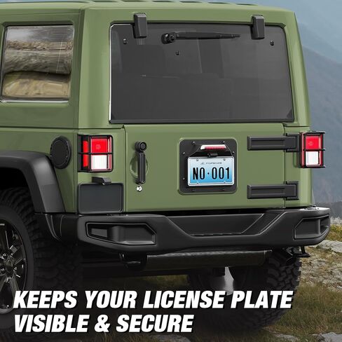 License Plate Frame Fits for Jeep JK JKU 2007-2018 with Brake Light & Plate Light, American Flag Design, Carbon Steel Spare Tire Delete Kit, Wrangler Accessories in Saudi Arabia