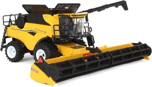 Agriculture New Holland CR8.90 Combine with Corn & Grain Heads, 1/64 Scale, Yellow, Adult Collectible, Farm Equipment, Combine, Tractor, 8in L x 3in W x 3in H in Saudi Arabia