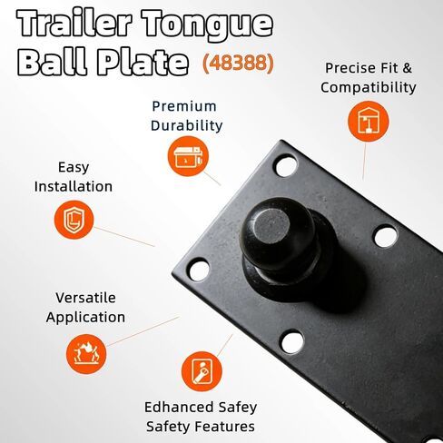48388 Trailer Tow Bar Ball Socket Plate Duty Steel Replacement Part Compatible with Sway Control Components Direct Replaces 48380 48381 for RV Trailer Camper Tow Hitch Stability Repair Use in Saudi Arabia
