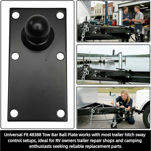 48388 Trailer Tow Bar Ball Socket Plate Duty Steel Replacement Part Compatible with Sway Control Components Direct Replaces 48380 48381 for RV Trailer Camper Tow Hitch Stability Repair Use in Saudi Arabia