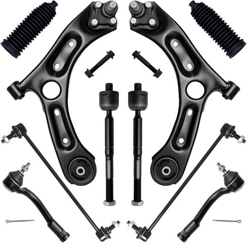 AUQDD 10Pc Front Suspension Kit (No Hybrid) Fit For 16-18 Ki-a Optima, 15 Hy-undai Sonata, 2 Lower Control Arm w/Ball Joint, Sway Bar Link, Outer Inner Tie Rod End (# 526-959 K750792 EV801307 MS90660) in Kuwait