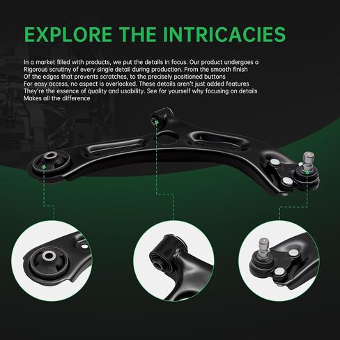 AUQDD 10Pc Front Suspension Kit (No Hybrid) Fit For 16-18 Ki-a Optima, 15 Hy-undai Sonata, 2 Lower Control Arm w/Ball Joint, Sway Bar Link, Outer Inner Tie Rod End (# 526-959 K750792 EV801307 MS90660) in Kuwait