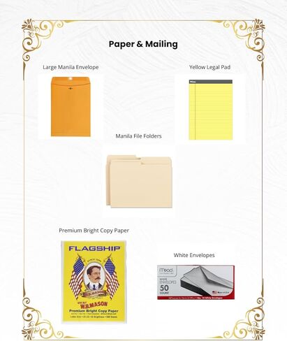 School Supply Boxes | Complete Office Kit | Filing, Mailing & Organization Supplies for Home Office & Small Business in Kuwait