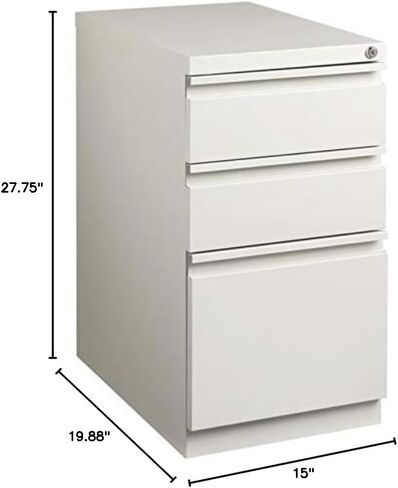 Scranton & Co 3-Drawer Modern Metal Mobile Pedestal File Cabinet in Light Gray in Saudi Arabia
