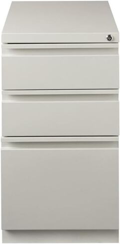 Scranton & Co 3-Drawer Modern Metal Mobile Pedestal File Cabinet in Light Gray in Saudi Arabia