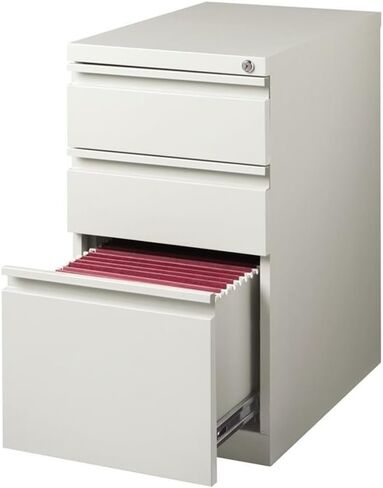 Scranton & Co 3-Drawer Modern Metal Mobile Pedestal File Cabinet in Light Gray in Saudi Arabia