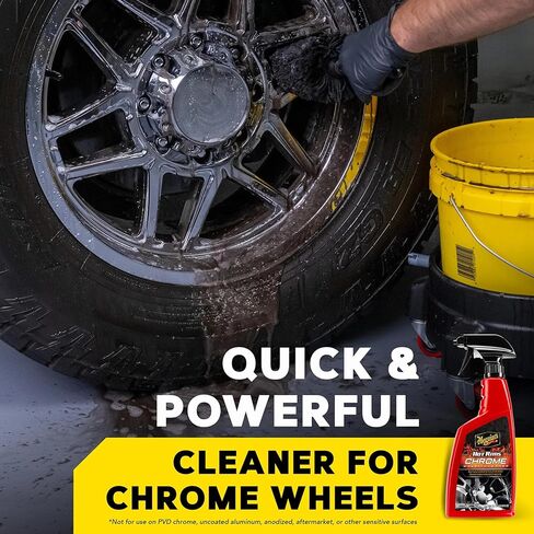 منظف ​​العجلات من الكروم من Meguiar's Hot Rims 6 عبوات، زجاجات رذاذ 24 أونصة (6 × 24 أونصة = 144 أونصة إجماليًا) جل رغوي Xtreme Cling يزيل غبار الفرامل وأوساخ الطريق من عجلات الكروم الحقيقية للحصول على لمعان يشبه المرآة in Kuwait