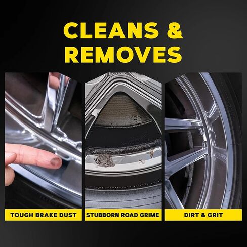 منظف ​​العجلات من الكروم من Meguiar's Hot Rims 6 عبوات، زجاجات رذاذ 24 أونصة (6 × 24 أونصة = 144 أونصة إجماليًا) جل رغوي Xtreme Cling يزيل غبار الفرامل وأوساخ الطريق من عجلات الكروم الحقيقية للحصول على لمعان يشبه المرآة in Kuwait
