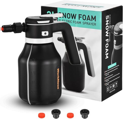 Electric Foam Sprayer,2L Portable Rechargeable Cordless Pressurized Spray Foam Cannon, Car Wash Foam Gun for Car Wash Detailing Garden Black in Saudi Arabia