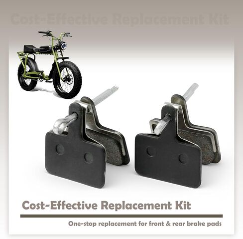 2 Pairs Front and Rear Disc Brake Pads Compatible with Super 73 S1 S2 Z1 ZX R S Z K1D Adventure Electric Bikes, Semimetal High-Friction Motorbike Bicycle Parts Accessories Black in Kuwait
