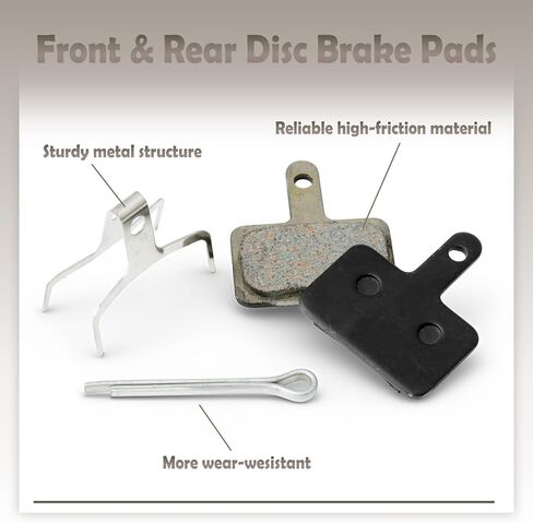 2 Pairs Front and Rear Disc Brake Pads Compatible with Super 73 S1 S2 Z1 ZX R S Z K1D Adventure Electric Bikes, Semimetal High-Friction Motorbike Bicycle Parts Accessories Black in Kuwait