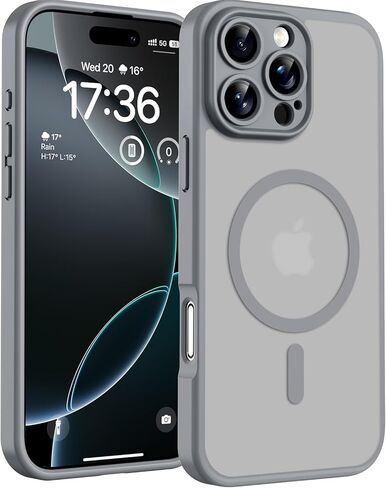 TOCOL MAGNECTION for iPhone 16 PRO CASE ، تم ترقيتها من حماية الكاميرا الكاملة ، متوافقة مع MAGSAFE ، حماية إسقاط ، مصد خلفي شفاف ل iPhone 16 Pro 6.3 بوصة (رمادي) in Saudi Arabia