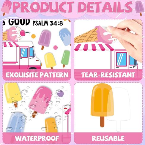 Summer Religious Bulletin Board Decorations Set Taste and See that The Lord is Good Bulletin Board Ice Cream Cutout Summer Inspired Christian Classroom Decoration for Teacher Church Wall School Decor in Saudi Arabia