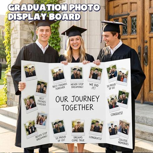 AKONEGE 2 Pack White Trifold Poster Board 36" x 48" Foam Core, Large Tri Fold Foam Poster Boards for Presentations, Science Fair Display, Photo Display, Office & School Projects, Event Exhibitions in Kuwait