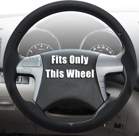 غطاء عجلة قيادة مخصص من Aimato لسيارة Toyota Camry 2007-2011/Highlander 2008-2013 رفيع ومضاد للانزلاق ومقاوم للخدش ملحق سيارة حصري لتويوتا، أسود نابا in Kuwait