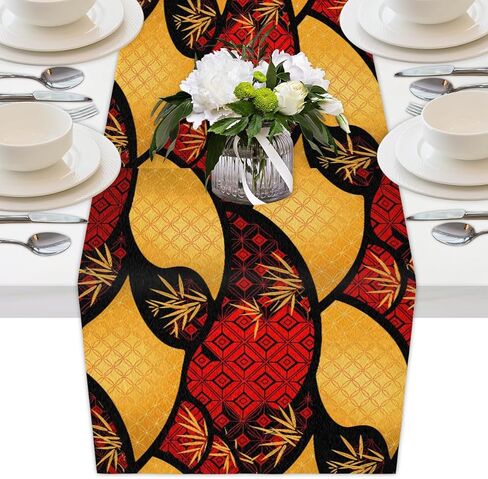 AUUXVA Table Runner Peacock Feather Durable Luxury Dresser Scarf Tabletop Cloth for Wedding Dining Table Holiday Party Kitchen Home Decoration 13x70in in Saudi Arabia