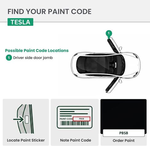 دهانات ERA - PBSB - أسود خالص لطلاء TESLA المطابق تمامًا لألوان OEM للسيارات - إصلاح الخدوش والرقائق للمعادن والبلاستيك - مجموعة احترافية - صنع في الولايات المتحدة الأمريكية in Kuwait