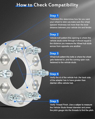ECCPP 4PCS Wheel Adapters 6x135 to 6x5.5 1" inch 6 Lug Fit for 2003-2013 for Ford for Expedition |2004-2013 for Ford for F-150|2003-2013 for Lincoln for Navigator in Kuwait