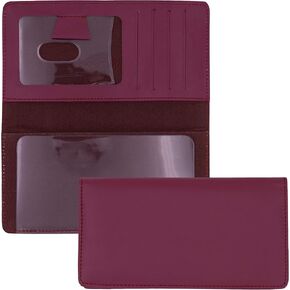Burgundy Smooth Leather Checkbook Cover for Top Tear Personal Checks in Saudi Arabia