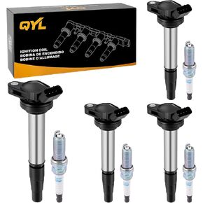 Set of 4 Ignition Coil UF596 and Iridium Spark Plugs 93501 Replacement for UF596 UF619 C1714 90919-02252 in Kuwait