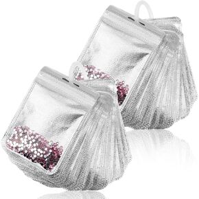 Shimmeroo 100Pcs Diamond Beads Storage Bags, 4.33 x 2.76 Inch Reusable Pouches for DIY Diamond Art Jewelry Earring Painting Storage Accessories, Bead and Gem Organizer for DIY Craft in Saudi Arabia