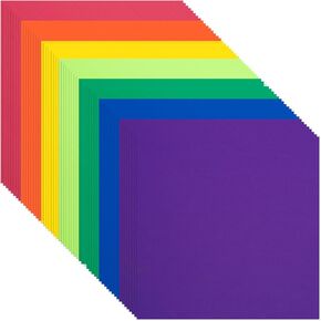 Colored Cardstock 12 x 12 in,70 Sheet Rainbow Color 180 GSM/65 LB Heavyweight Card Stock Set of 7 Colors Construction Paper for Cutting DIY Art Craft Scrapbook Kids School Supplies in Saudi Arabia