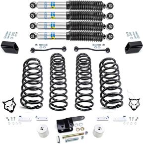 طقم رفع Wulf 3 بوصات مع ممتصات صدمات 2018 إلى 2021 متوافق مع طراز Jeep Wrangler JL مع ممتصات صدمات من العلامة التجارية متضمنة in Kuwait