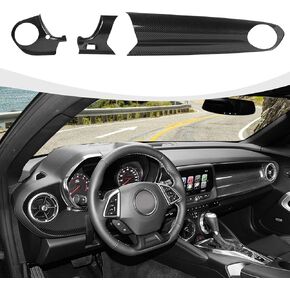 RAZPOY for Camaro Center Console Panel Trim, 3PCS Dashboard Panel Cover Compatible with 2016-2023 Chevy Camaro Interior Accessories, Carbon Fiber (Without HUD) in Kuwait