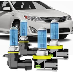 Halogen Headlight Bulbs Compatible with Toyota Camry 2007-2014, 9005 H11 High Low Beam Combo, 6000K White,Plug and Play, Pack of 4 in Saudi Arabia