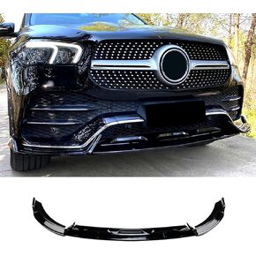 الشفة الأمامية متوافقة مع مرسيدس بنز GLE-Class W167 C167 GLE350 GLE450 GLE53 AMG 2019-2023 مجموعة الجسم الناشرة للشفاه الأمامية، أسود لامع in Kuwait