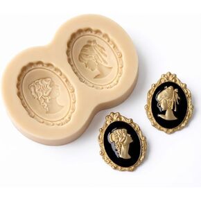 Antique Cameo Lady Silicone Mold Set (Hanging Frame – B) in Kuwait