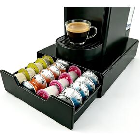 Coffee Pods Holder, Nespresso pods holder Storage Drawer Compatible with Nespresso Vertuo Capsules Dolce Gusto and K-Cup, Capsule Storage Drawer Organizer （24-40pods） in Saudi Arabia