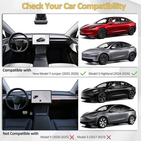منظم وحدة التحكم المركزية RUTU 6 قطع لـ 2025-2026 Tesla Model Y Juniper & 2024-2026 Model 3 Highland، تخزين مسند ذراع TPE مع حامل أكواب، حصيرة شاحن لاسلكي، غطاء كاميرا، ملحقات داخلية in Kuwait