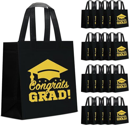 KERINGO 30 PCS Large Graduation Gift Bags Bulk with Handles Reusable Non Woven Congrats Grad Tote Bags Graduation Party Favors for Grad College Nursing High School in Saudi Arabia