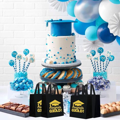 KERINGO 30 PCS Large Graduation Gift Bags Bulk with Handles Reusable Non Woven Congrats Grad Tote Bags Graduation Party Favors for Grad College Nursing High School in Saudi Arabia
