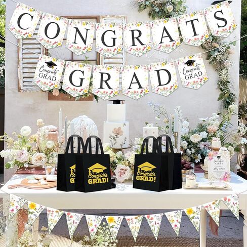 KERINGO 30 PCS Large Graduation Gift Bags Bulk with Handles Reusable Non Woven Congrats Grad Tote Bags Graduation Party Favors for Grad College Nursing High School in Saudi Arabia