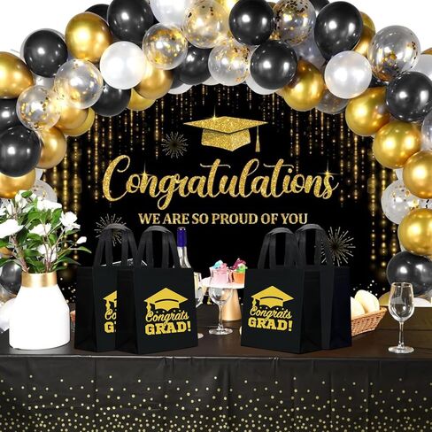 KERINGO 30 PCS Large Graduation Gift Bags Bulk with Handles Reusable Non Woven Congrats Grad Tote Bags Graduation Party Favors for Grad College Nursing High School in Saudi Arabia
