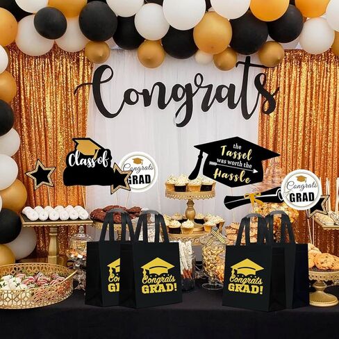 KERINGO 30 PCS Large Graduation Gift Bags Bulk with Handles Reusable Non Woven Congrats Grad Tote Bags Graduation Party Favors for Grad College Nursing High School in Saudi Arabia