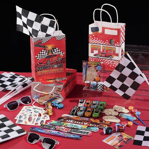 Vanblue 108 Pcs Race Car Party Favors Gifts Set Cars Birthday Decorations Supplies, Sunglasses Flag Mini Race Car DIY Craft Racing Birthday Goodie Bag for Boys,Classroom Rewards in Saudi Arabia