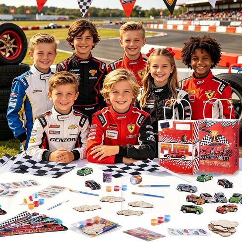 Vanblue 108 Pcs Race Car Party Favors Gifts Set Cars Birthday Decorations Supplies, Sunglasses Flag Mini Race Car DIY Craft Racing Birthday Goodie Bag for Boys,Classroom Rewards in Saudi Arabia