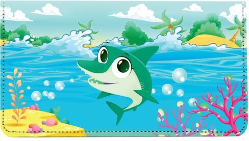 Cute Marine Life Personal Leather Checkbook Cover for Top Tear Personal Checks in Saudi Arabia