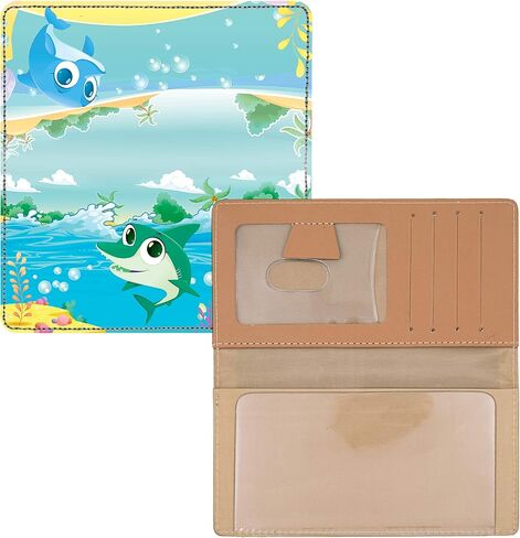 Cute Marine Life Personal Leather Checkbook Cover for Top Tear Personal Checks in Saudi Arabia