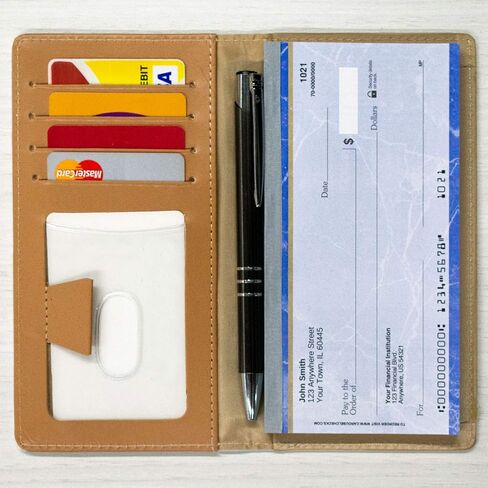 Cute Marine Life Personal Leather Checkbook Cover for Top Tear Personal Checks in Saudi Arabia