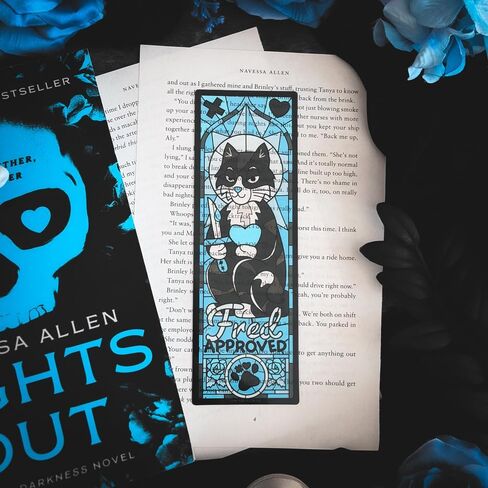 Conquest Journals Lights Out Fred Approved Transparent Acrylic Bookmark, Stained Glass Effect, Clear Page Marker, Scratch-Resistant, Reading Accessories, Officially Licensed Navessa Allen Book Merch in Kuwait